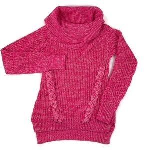 Derek Heart Womens Sweater Turtleneck Pink Small